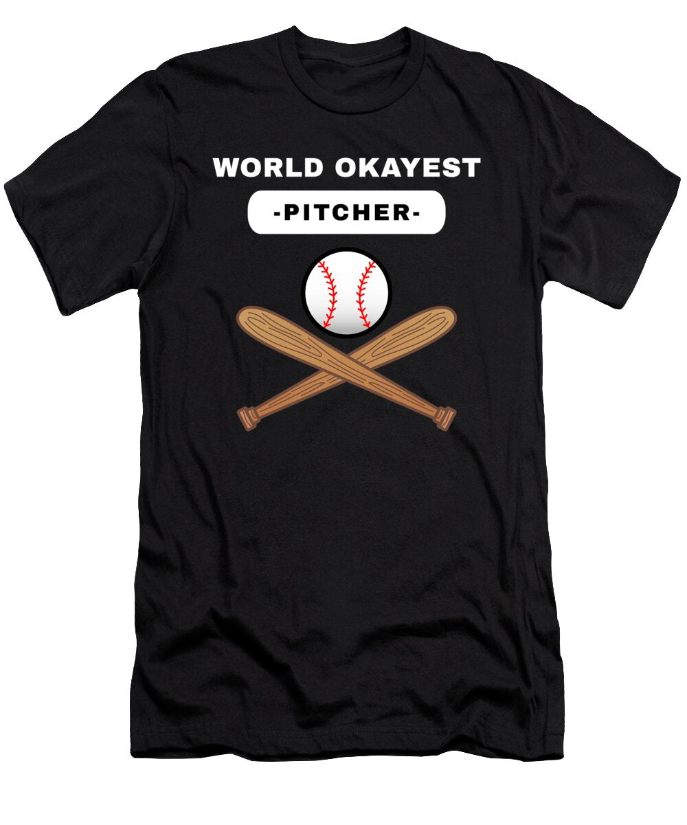Baseball Pitcher Pitch Baseball Bat Wood Gift Idea Justus Ratzke T-Shirt