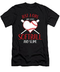 Baseball Player Baseball Pitcher Gift Just a Girl Who Loves Softball and Slime Thomas Larch T-Shirt