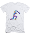 Boy Cricket Player Watercolor Silhouette White Lotus T-Shirt