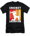 Cricket Champion Retro Sunset Player Licensed Art T-Shirt