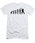 Cricket Funny Retro Evolution of Humans Novelty Graphic Sports Gifts for Him Orange Pieces T-Shirt