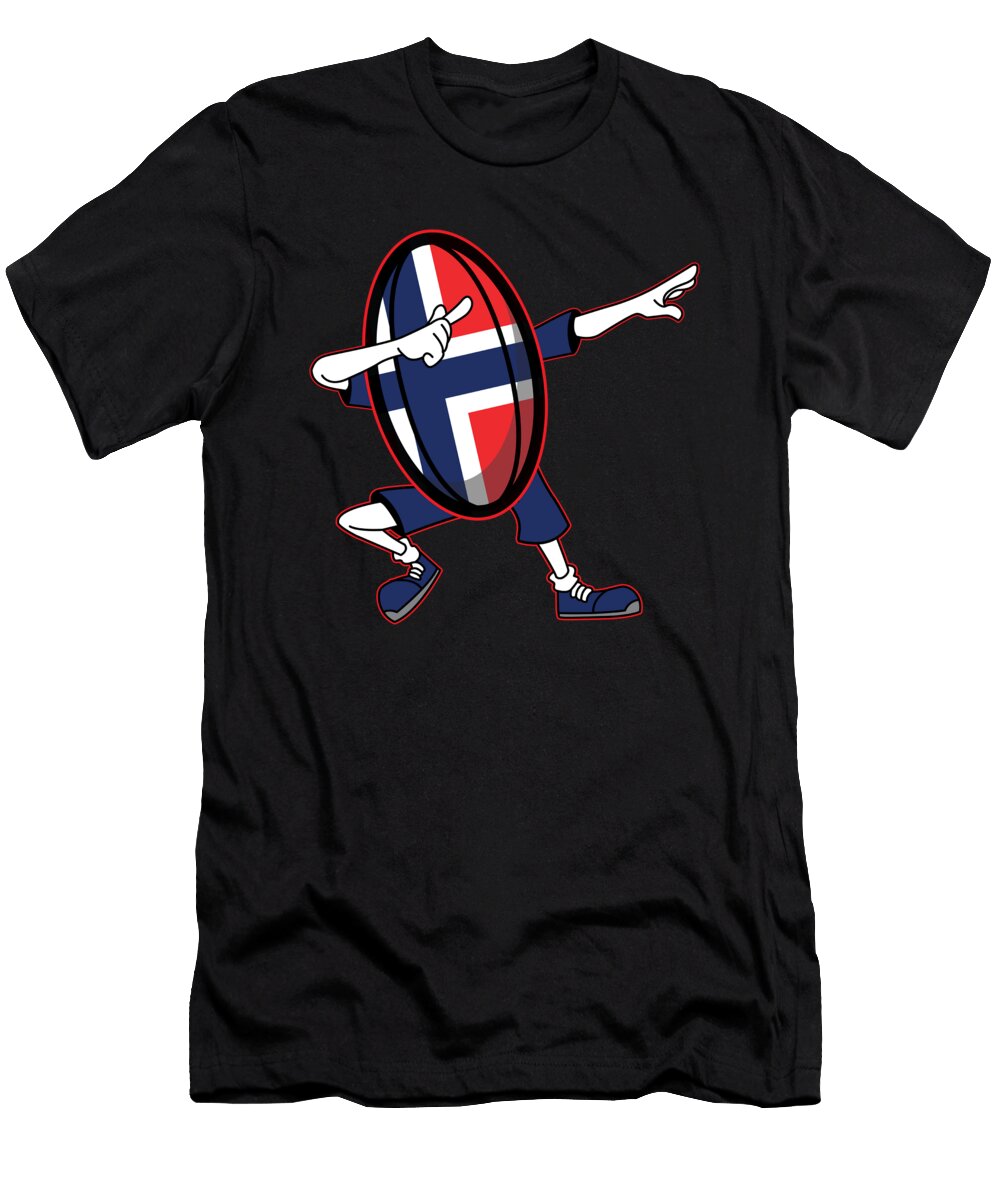Dabbing Norway Rugby Ball 2019 Fans Kit for Norwegian Supporters Players Coaches and Rugger Football Lovers Martin Hicks T-Shirt