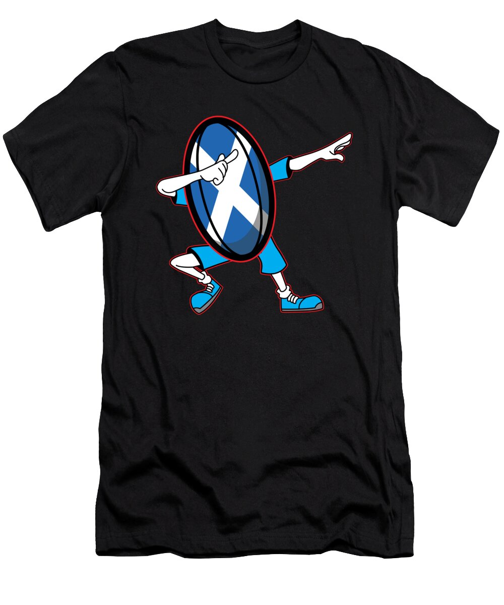 Dabbing Scotland Rugby Ball 2019 Fans Kit for Scottish Supporters Players Coaches and Rugger Football Lovers Martin Hicks T-Shirt