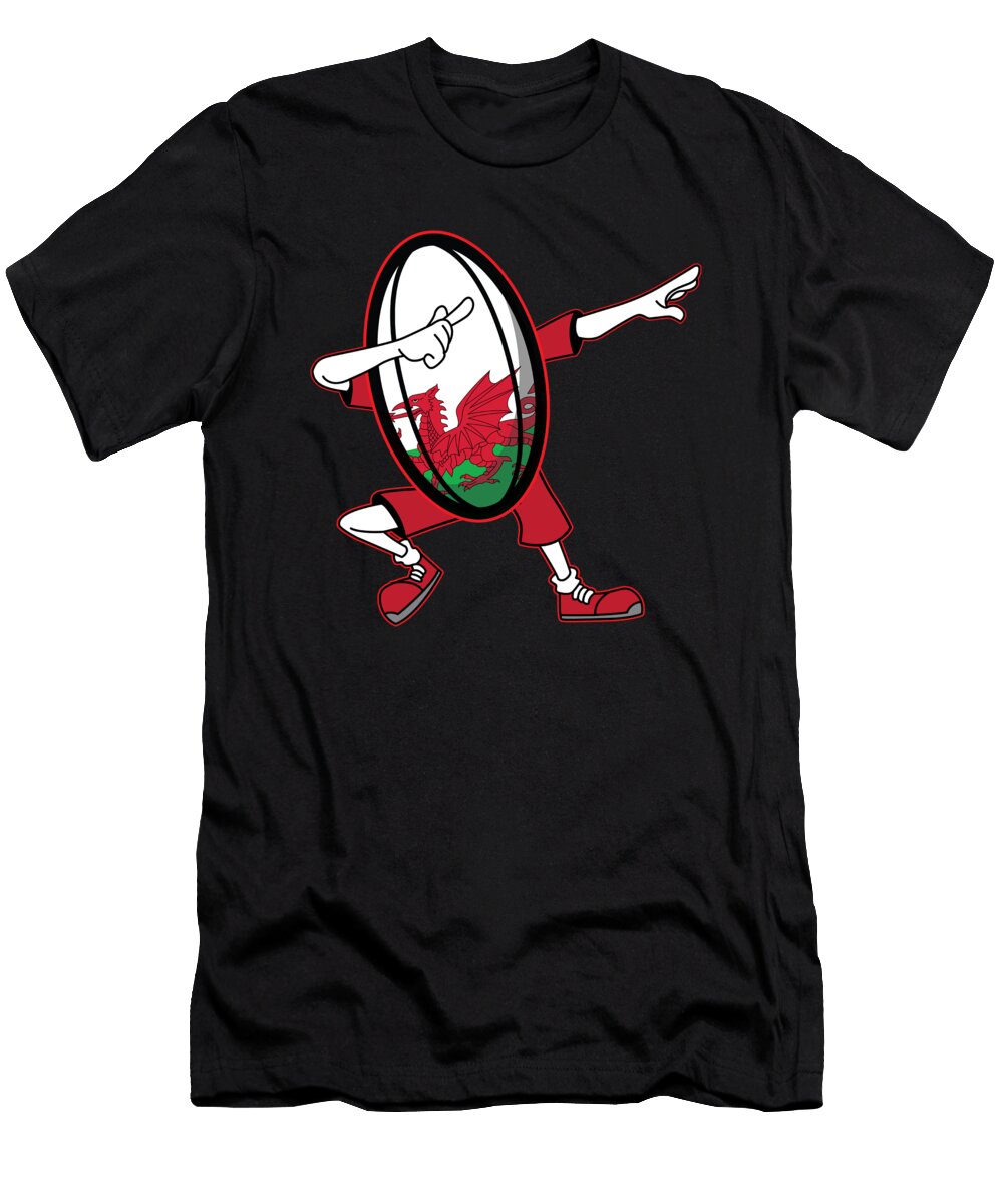 Dabbing Wales Rugby Ball 2019 Fans Kit for Welsh Supporters Players Coaches and Rugger Football Lovers Martin Hicks T-Shirt
