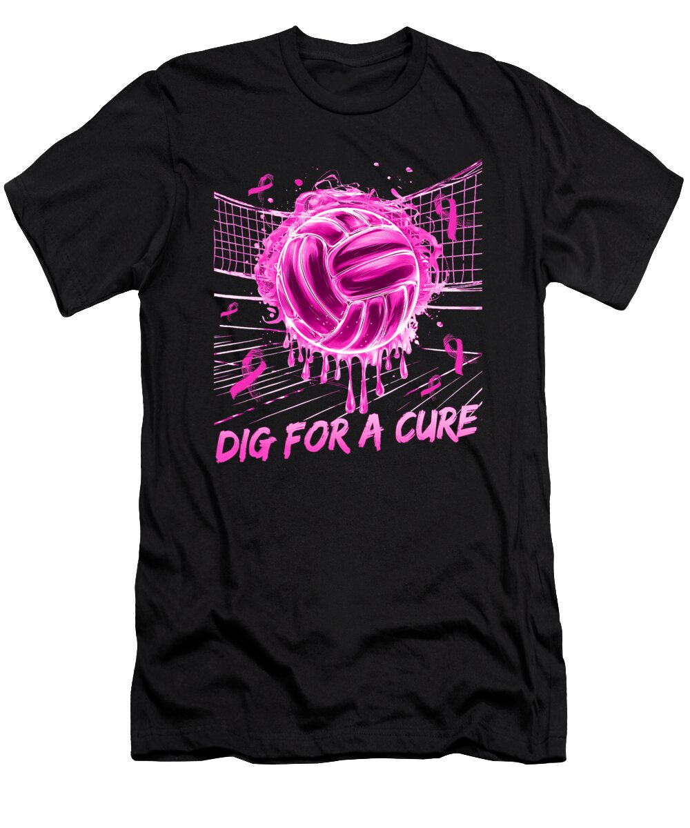 Dig for a Cure Breast Cancer Funny Volleyball in Natalie Lidford T-Shirt