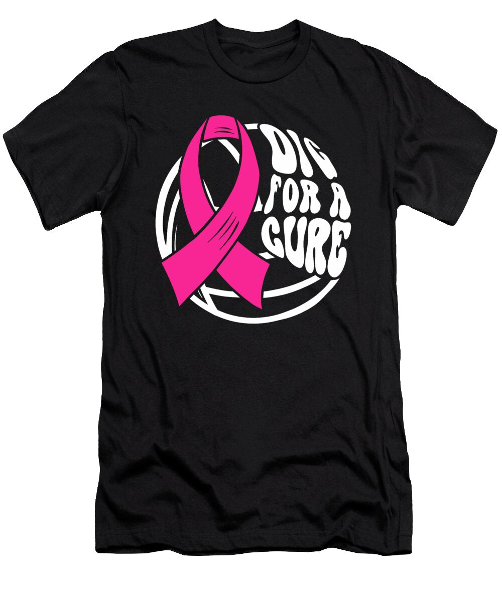 Dig for a Cure Volleyball Pink Ribbon Breast Natalie Lidford T-Shirt