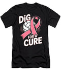 Dig for Cure Pink Ribbon Volleyball Breast Funny Natalie Lidford T-Shirt