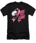 Dig for Cure Ribbon Volleyball Breast Cancer Natalie Lidford T-Shirt