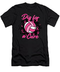 Dig for Cure Ribbon Volleyball Pink Breast Gifts Natalie Lidford T-Shirt