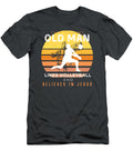 Divine Spike Grumpy Old Mans Jesus Play in Volleyball Grumpy Volleyball Jesus T-Shirt