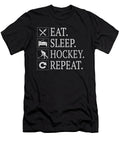 Eat Sleep Hockey Repeat Gift Ice Sport Game Present Art Grabitees T-Shirt