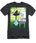 Electric Grill and Stool with Plastic Cups in Garden Kramp Glling Jalag T-Shirt