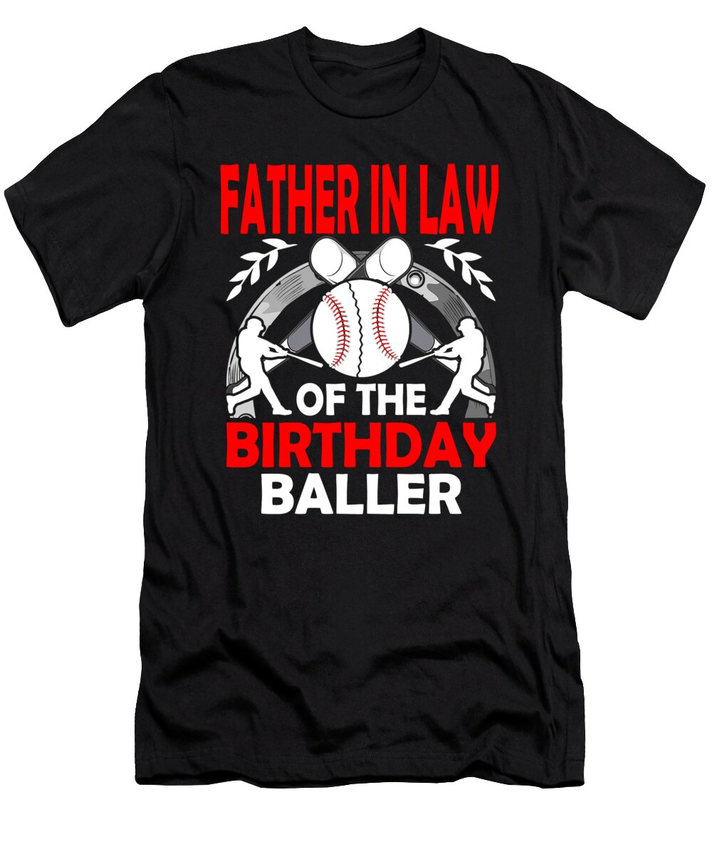 Father in Law of the Birthday Baller Baseball Dhbubble T-Shirt