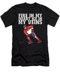 Fire in My Heart Ice in My Veins Ice Hockey Gift Bi Nutz T-Shirt