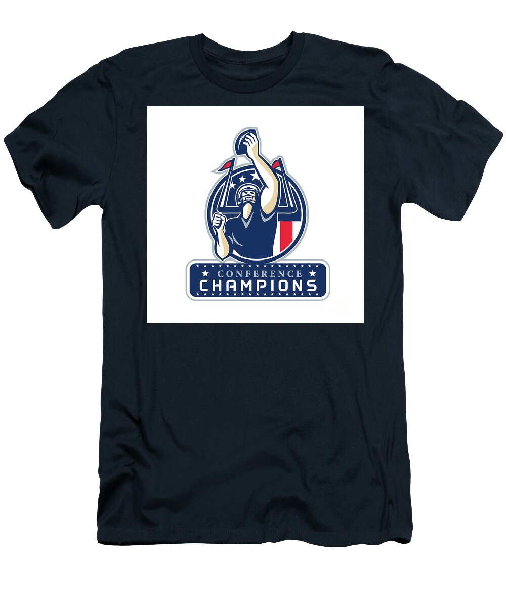 Football Conference Champions New England Retro Aloysius Patrimonio T-Shirt