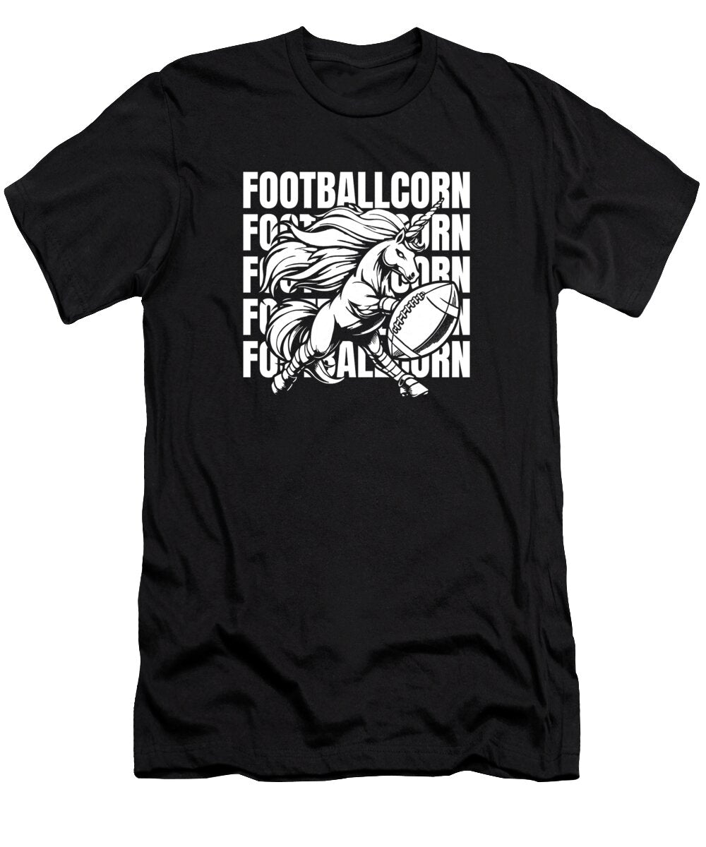 Footballcorn Footballer Player Football American Unicorn Crazy Squirrel T-Shirt