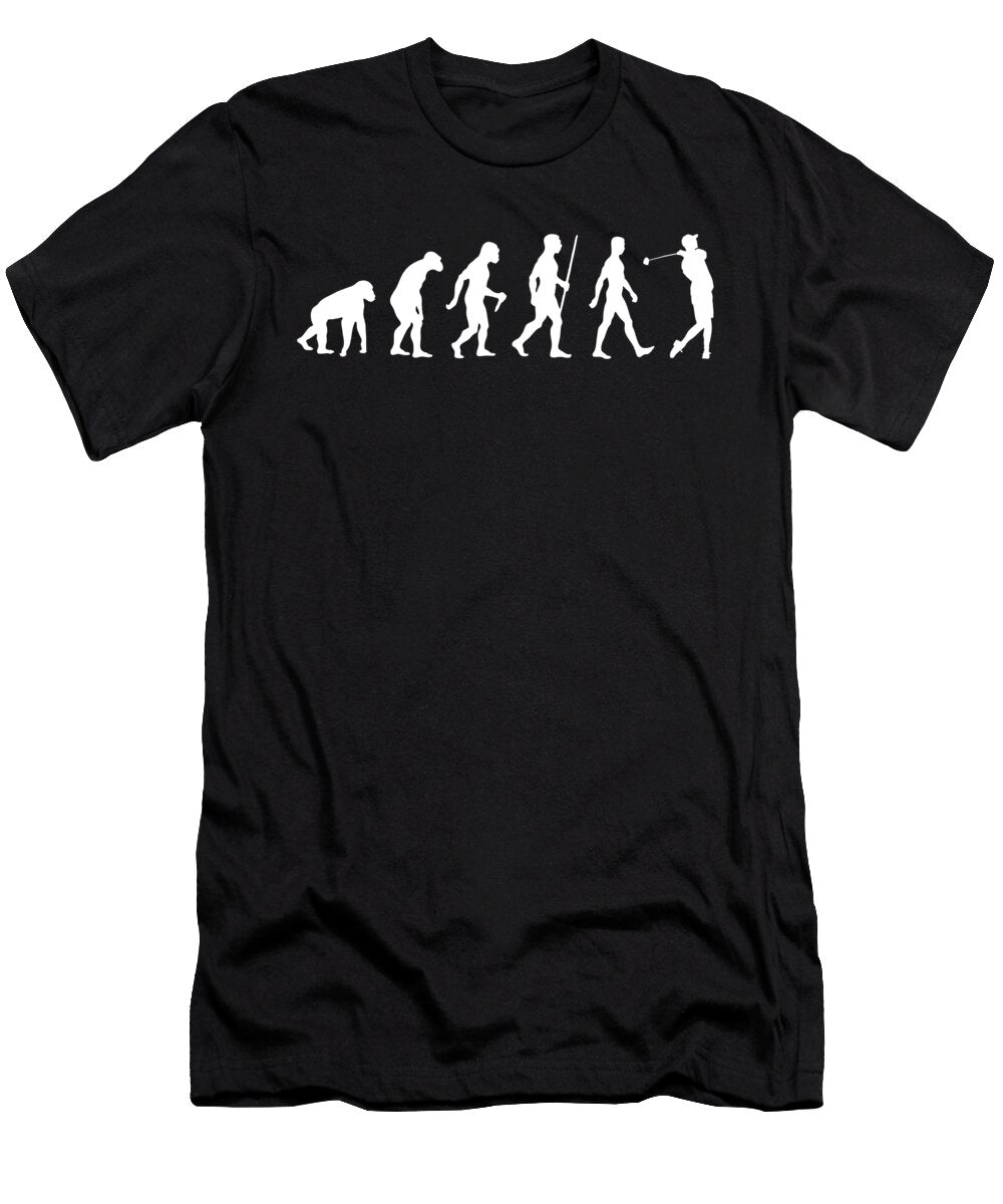 Funny Evolution Golf Club Hole in One Golfer Gift Muc Designs T-Shirt