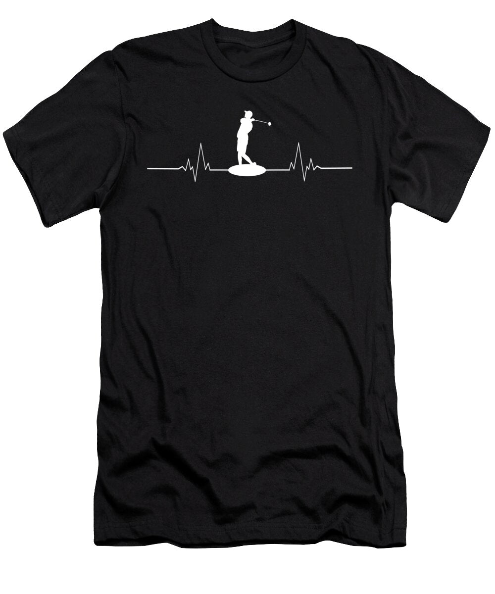 Funny Golf Heartbeat Ball Hole in One Golfer Gift Muc Designs T-Shirt