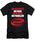 Funny Rugby No Helmets No Pad No Problem Faded Vector Deluxe T-Shirt