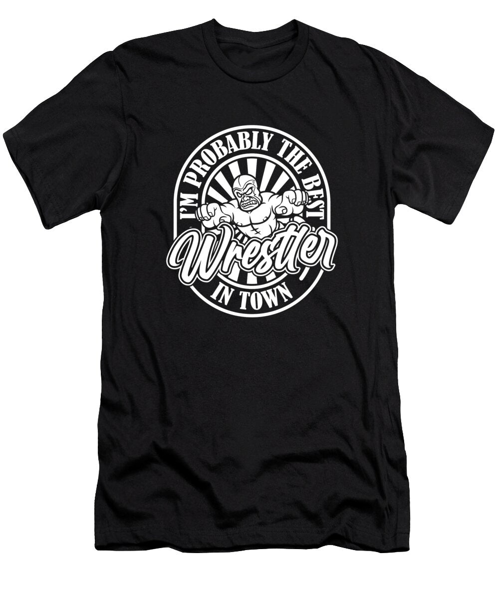 Funny Wrestler Wrestle Wrestling Crazy Squirrel T-Shirt