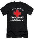 Give Blood Play Hockey Ice Hockey Player Gift Thomas Larch T-Shirt