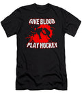 Give Blood Play Hockey Sports Hockey Player Gift Thomas Larch T-Shirt