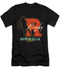 Gold Silhouette of Australian Rugby Player Typography of Rugby Australia Team Lahrech Soumia T-Shirt