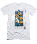 Grilled Bread with Spiced Butter on a Blue Wooden Board Jalag Wolfgang Schardt T-Shirt