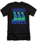 Happiness Comes in Waves Cool Vintage Surfer Surf Gift Art Grabitees T-Shirt