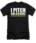 I Pitch She Catches Batter Catcher Softball Pitcher Crazy Squirrel T-Shirt