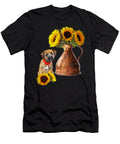 It Wasnt Me Border Terrier Puppy with Sunflowers Gill Billington T-Shirt
