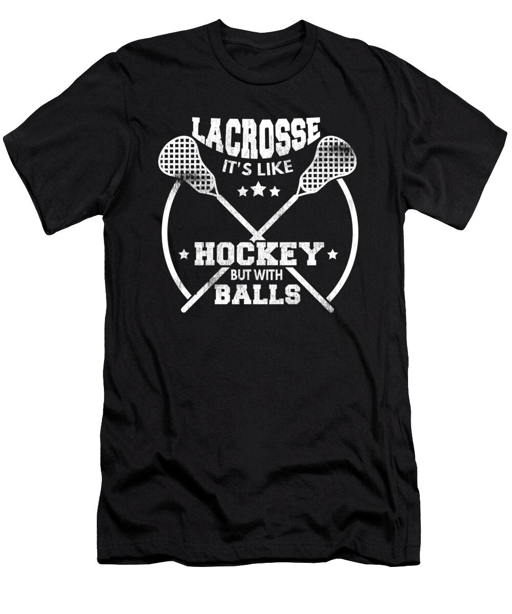 Lacrosse Like Hockey with Balls Lax Sport Goat Lacrosse Player Lacrosse Game Steeze Relax White Kanig Designs T-Shirt