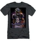 Lamar Jackson with Baltimore Ravens Kevin Walker and Pixel Reverie T-Shirt