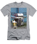 Large Stainless Steel Grill with Red Champagne Bottle and Glasses in Outdoors Kramp Glling Jalag T-Shirt