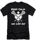 Lax Player Lacrosse Lover Gift Keep Calm and Lax on Kanig Designs T-Shirt