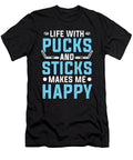 Life with Pucks and Sticks Ice Hockey Player Colorfulsnow T-Shirt