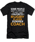 Lifetime to Meet Fave Rugby Player Calls Me Coach Orange Pieces T-Shirt