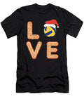 Love Christmas Volleyball Santa Hat Cookies Gift Haselshirt T-Shirt