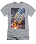Mackerel in Fish Baskets on Grille Over Fire Pit Angela Francisca Endress T-Shirt