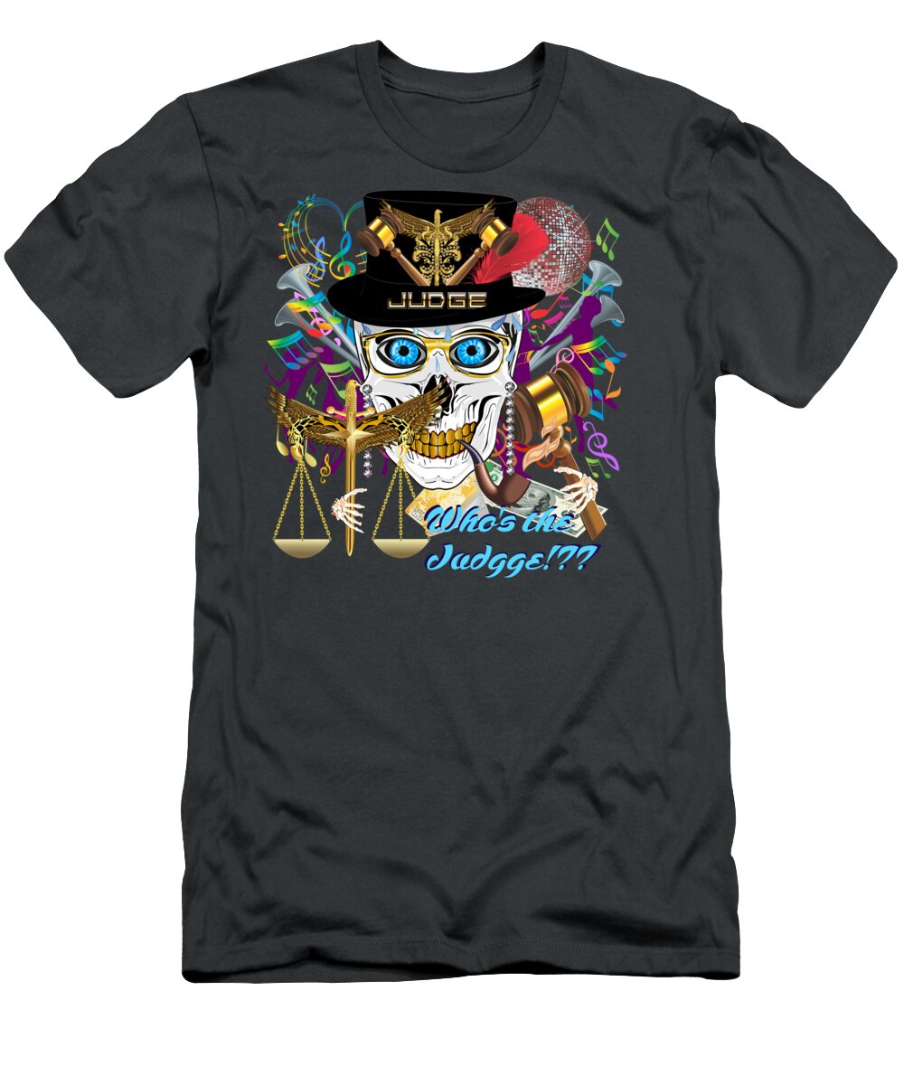 Mardi Gras Judge 3 W Text Bill Campitelle T-Shirt