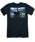 Minnesota Vikings Football Helmet on Field Kevin Walker and Pixel Reverie T-Shirt