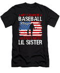 My Favorite Baseball Catcher Calls Me Lil Sister Baseball USA Flag Dh Bubble T-Shirt