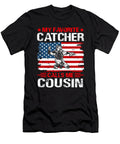 My Favorite Catcher Calls Me Cousin Baseball USA Flag Dhbubble T-Shirt