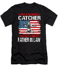 My Favorite Catcher Calls Me Father in Law Baseball USA Flag Dhbubble T-Shirt