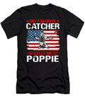 My Favorite Catcher Calls Me Poppie Baseball USA Flag Dhbubble T-Shirt
