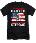 My Favorite Catcher Calls Me Stepdad Baseball USA Flag Dhbubble T-Shirt