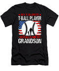 My Favorite T Ball Player Calls Me Grandson Baseball USA Flag Dhbubble T-Shirt