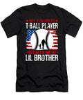 My Favorite T Ball Player Calls Me Lil Brother Baseball USA Flag Dhbubble T-Shirt