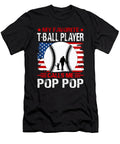 My Favorite T Ball Player Calls Me Pop Pop Baseball USA Flag Dhbubble T-Shirt