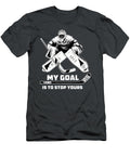 My Goal Is to Stop Yours Ice Hockey Goalie for Men Women Kids Goalkeeper Field Hockey Crazy Squirrel T-Shirt